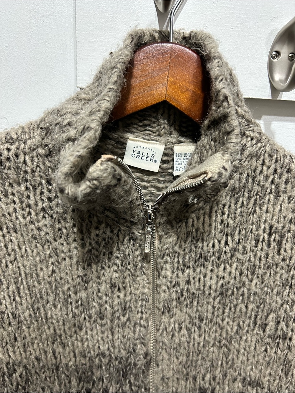 Falls Creek Women’s Zip-Up Chunky Knit Sweater Jacket